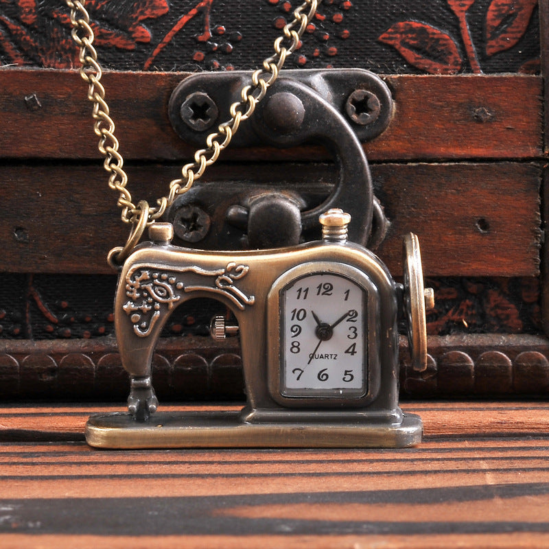 Sewing Machine Watch Pendant Necklace