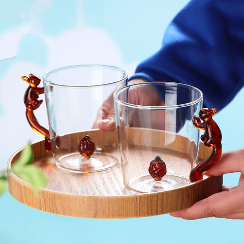 Squirrel Glass Teacup