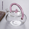 Butterfly Clear Glass Teapot
