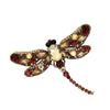 Glass Gemstone Dragonfly Brooch