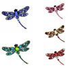 Glass Gemstone Dragonfly Brooch
