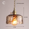 Vintage Brass Glass Chandelier