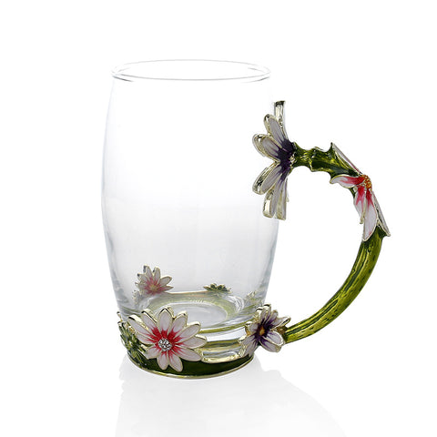 Crystal Glass With Flower Teacup