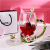 Crystal Glass With Flower Teacup