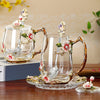 Clear Glass Teacup with Spoon and Lid