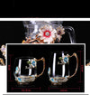 Clear Glass Teacup with Spoon and Lid