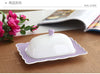 Ceramic embossed lace butter dish