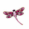Glass Gemstone Dragonfly Brooch