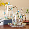Clear Glass Teacup with Spoon and Lid
