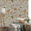 Butterfly And Tropical Plant Self-adhesive TV Background Wallpaper