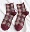 Plaid Cotton Ladies Socks