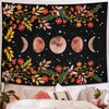 Moon Phases Floral Tapestry