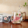 Clear Glass Teacup with Spoon and Lid