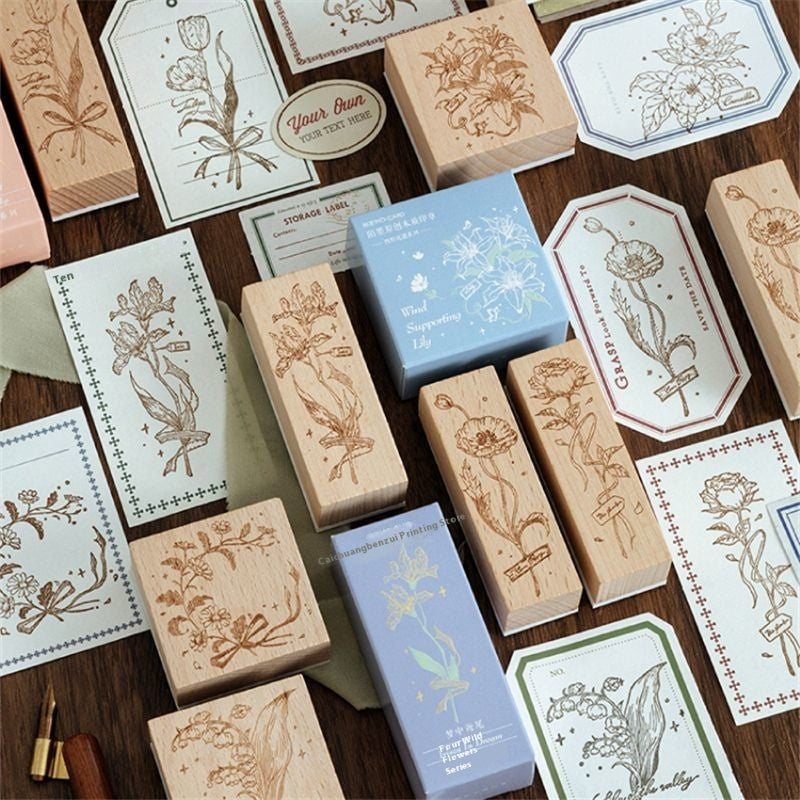 Floral Wooden Stamp