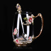 Clear Glass Teacup with Spoon and Lid