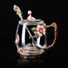 Clear Glass Teacup with Spoon and Lid