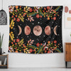 Moon Phases Floral Tapestry