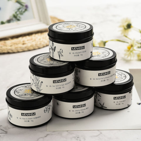 Simple Candles in a Black Tin