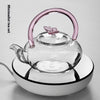 Butterfly Clear Glass Teapot