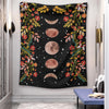 Moon Phases Floral Tapestry