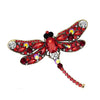 Glass Gemstone Dragonfly Brooch