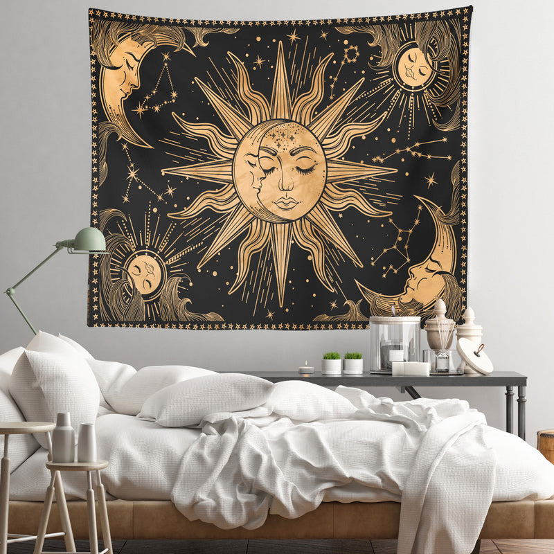 Yin Yang Moon Sun Tapestry