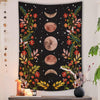 Moon Phases Floral Tapestry